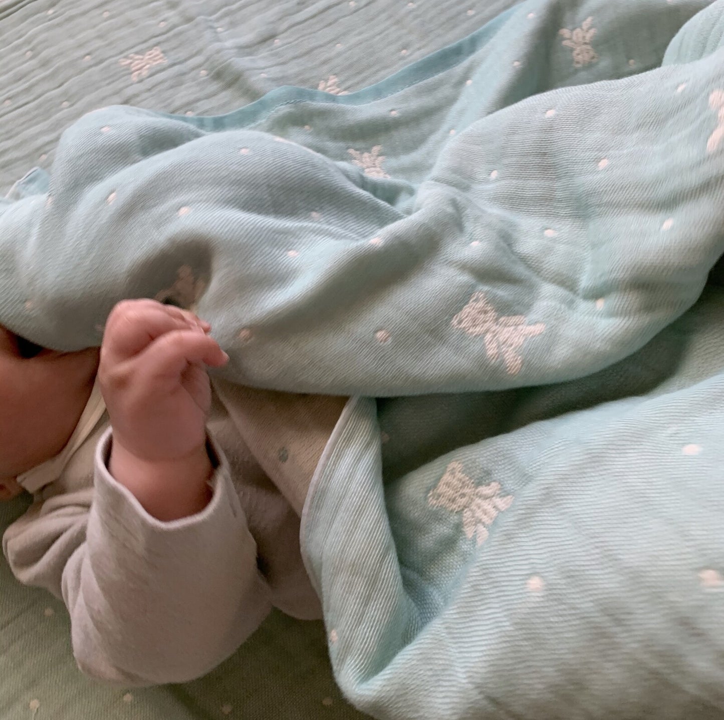 【日本製】藤原織布Baby Bear 4層紗布嬰兒被/浴巾 (共3色)