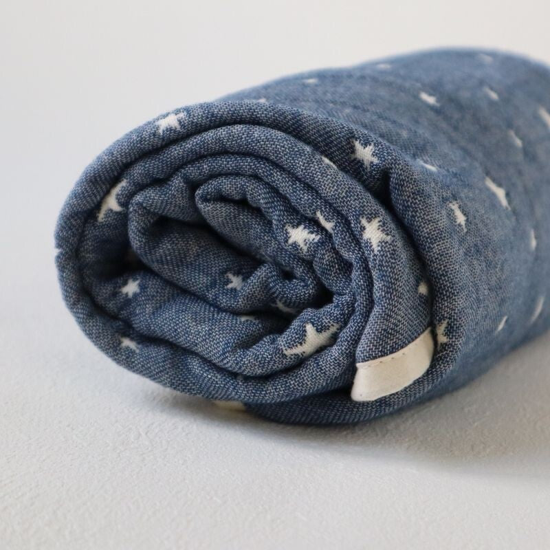 【日本製】藤原織布6層紗布嬰兒被/毛毯 - 星星 (共2色)