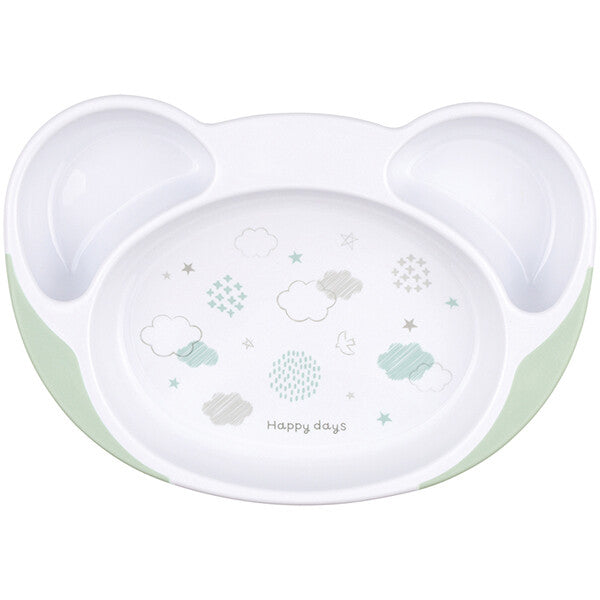 【日本直送】Skater 雲朵Happy Days 嬰兒/兒童熊仔頭形防滑分隔餐盤