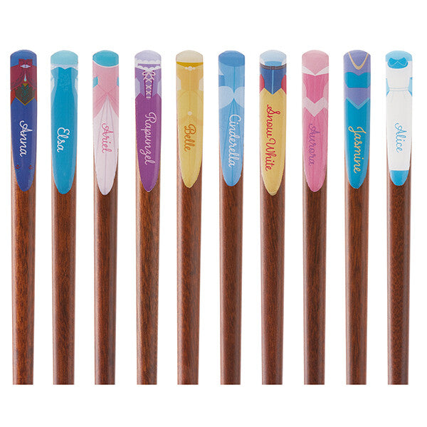 【日本直送】Skater x Disney 天然木製 防滑筷子10支裝 - Disney迪士尼公主