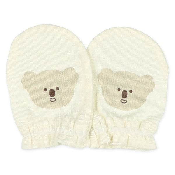 【日本直送】100%純棉初生嬰兒手套 (一套3件) - 動物圖案