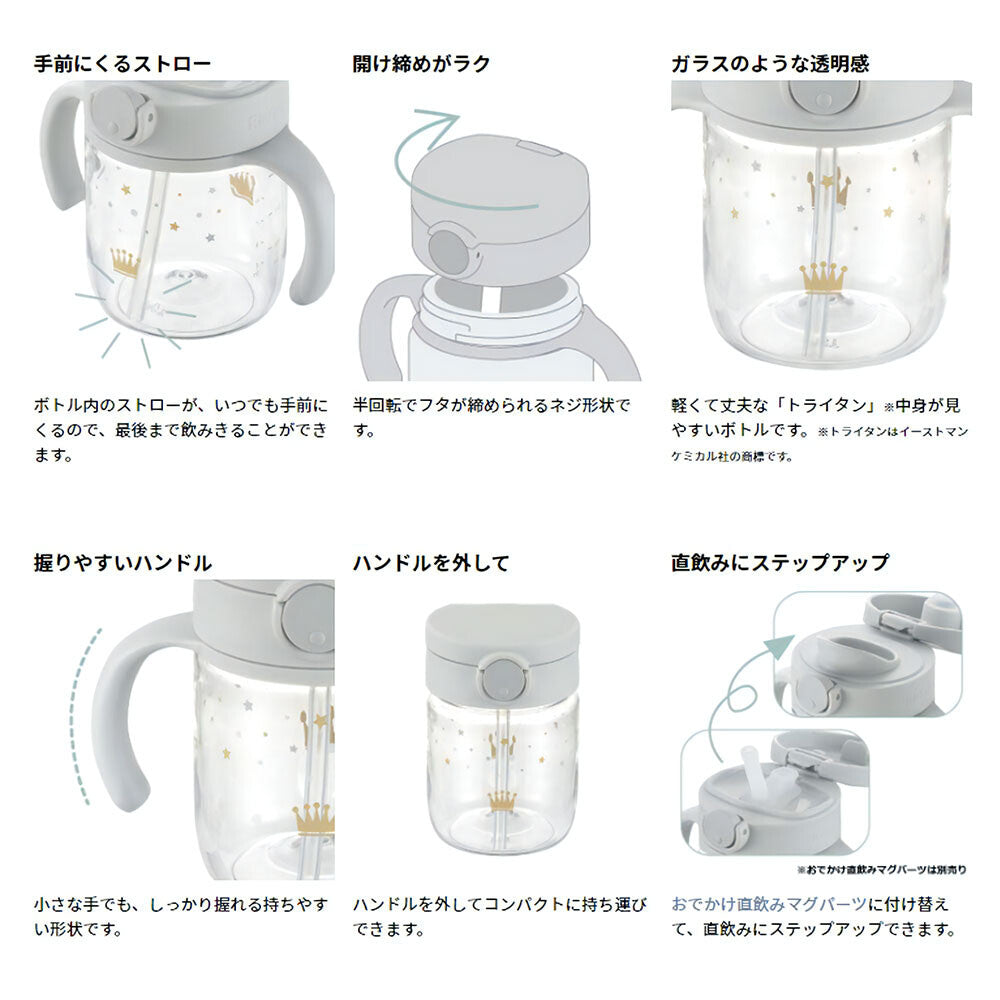 【日本直送】Richell Axstars 粉紅色學習水杯 - 南瓜車 200ml (可由7個月開始使用)