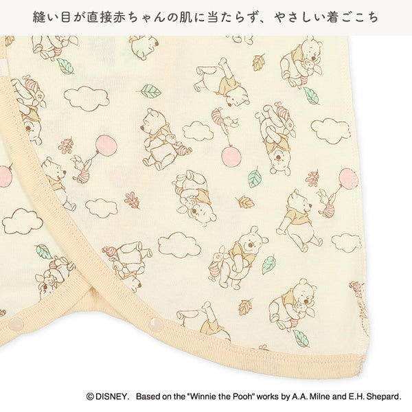 【日本直送】Disney Baby 100%純棉嬰兒內衣/和尚袍拼蝴蝶衣/夾衣 - Winnie the Pooh 小熊維尼 (一套5件)**
