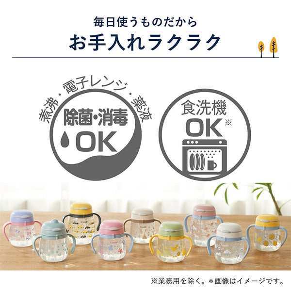 【日本製】Combi Laku Mug 直飲式學習水杯 240ml - 小恐龍 (可由5個月開始使用)