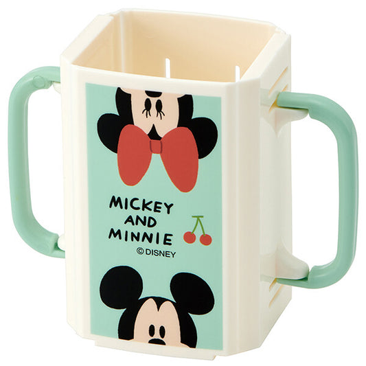 【日本製】Skater Mickey and Minnie 米奇&米妮可調較折疊式紙包飲料杯架/輔助器 (雙握手柄)