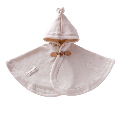 【日本製】Yuga 100%有機棉有帽斗篷