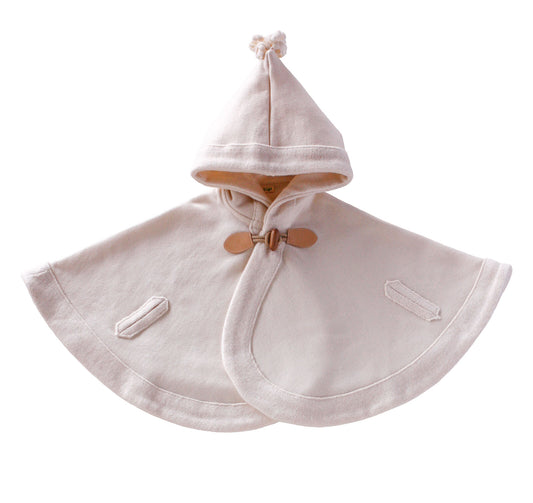 【日本製】Yuga 100%有機棉有帽斗篷