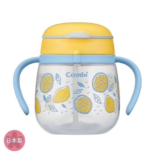 【日本製】Combi Laku Mug  防漏吸管學習水杯240ml - 檸檬 (可由6個月開始使用)