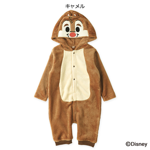 【日本直送】Disney Baby 鋼牙與大鼻Chip & Dale 長袖有帽抓絨連身衣**