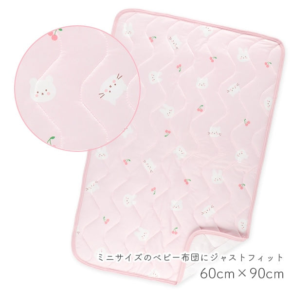 【日本直送】迷你涼感床墊 - 粉紅色兔仔圖案