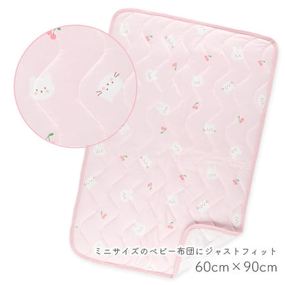 【日本直送】迷你涼感床墊 - 粉紅色兔仔圖案