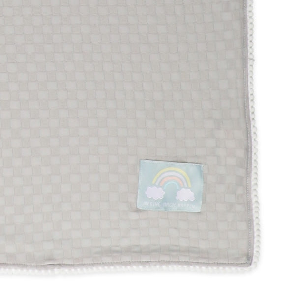 【日本直送】雙面絨毛涼感被 - 灰色格紋質感 (彩虹標誌)