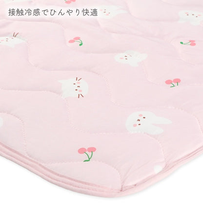 【日本直送】迷你涼感床墊 - 粉紅色兔仔圖案