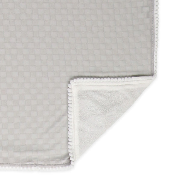 【日本直送】雙面絨毛涼感被 - 灰色格紋質感 (彩虹標誌)