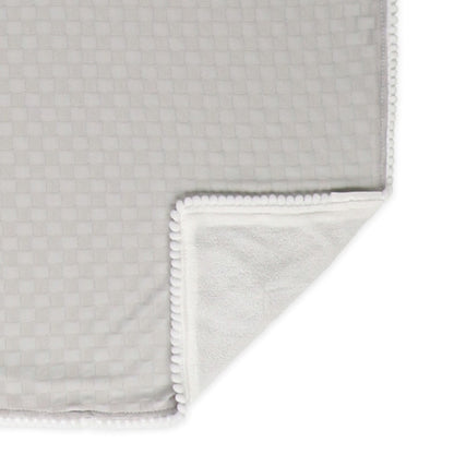 【日本直送】雙面絨毛涼感被 - 灰色格紋質感 (彩虹標誌)