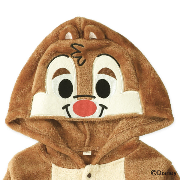 【日本直送】Disney Baby 鋼牙與大鼻Chip & Dale 長袖有帽抓絨連身衣**