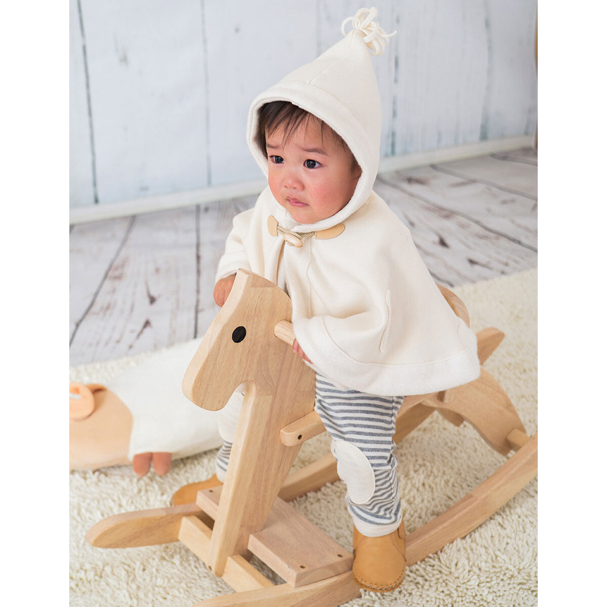 【日本製】Yuga 100%有機棉有帽斗篷