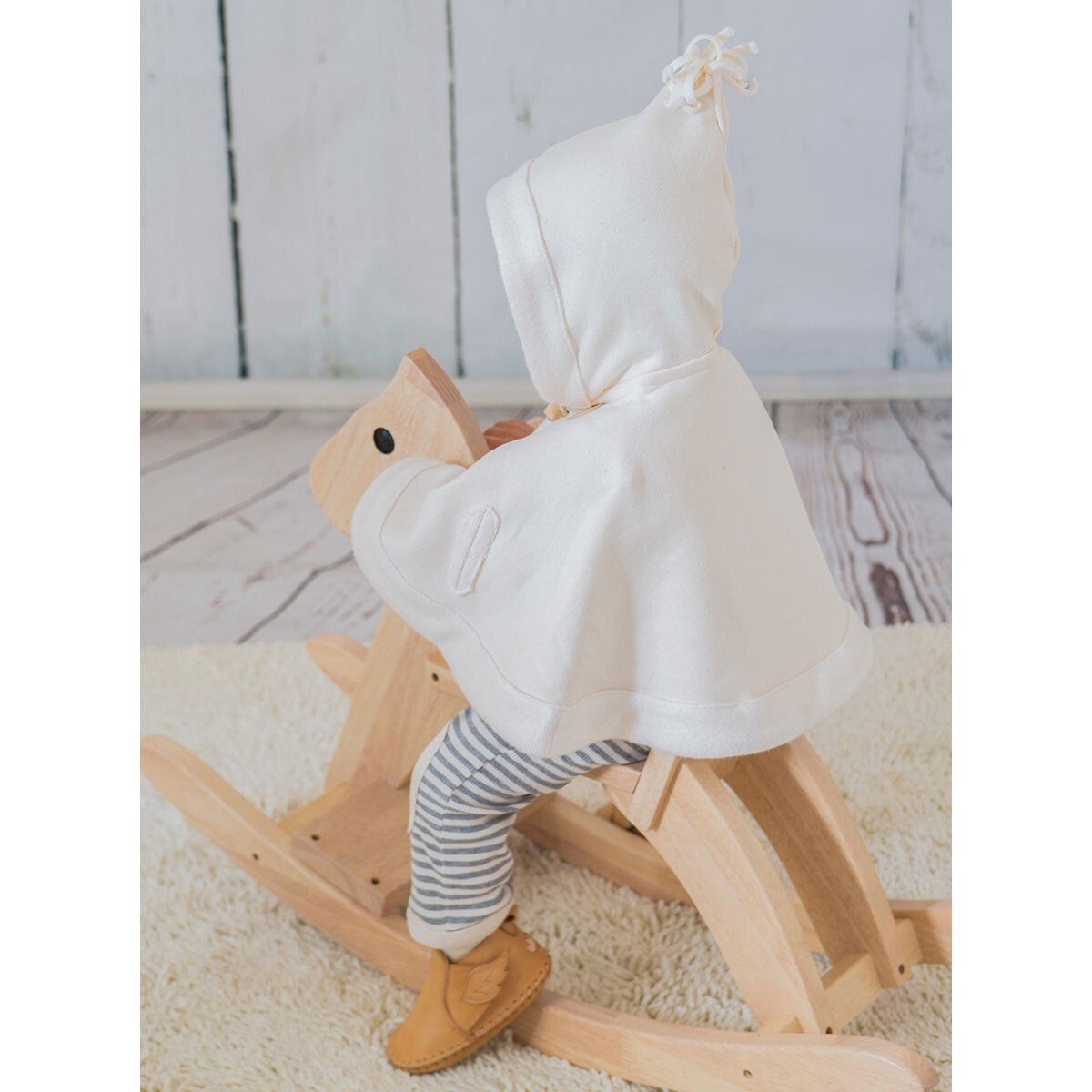 【日本製】Yuga 100%有機棉有帽斗篷