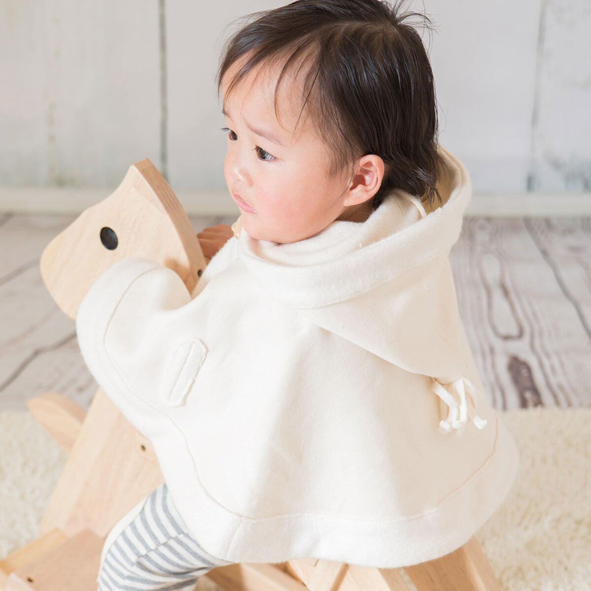 【日本製】Yuga 100%有機棉有帽斗篷